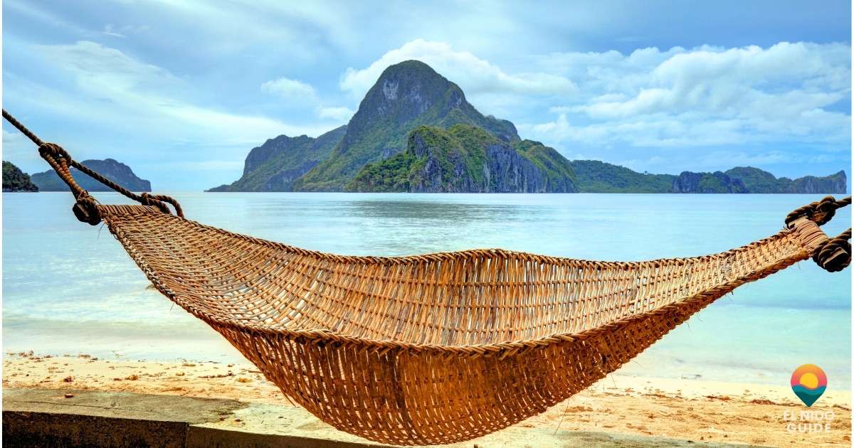 Relaxing on a quiet El Nido beach