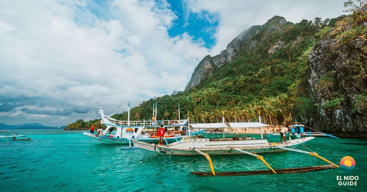 Life vests and snorkelling gear on a tour boat deck, El Nido